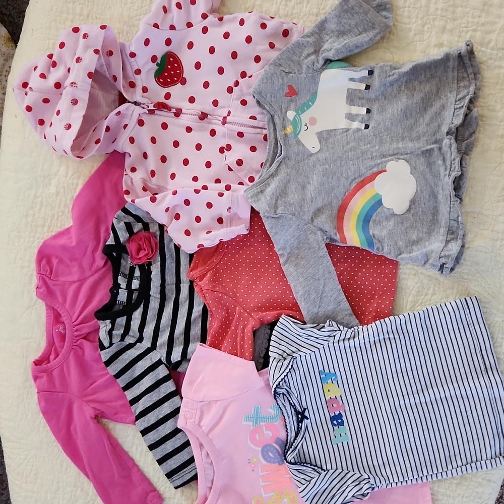 Bundle of 7 Baby Girl 6 mo. Shirts